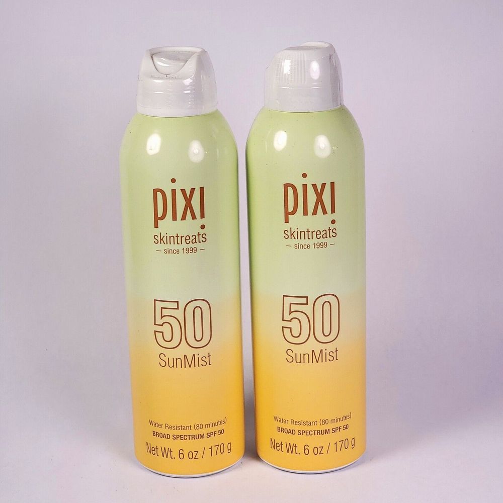 2 Pack Pixi Skintreats SunMist SPF 50 Water Resistant 6 oz New Sealed EXP 12/25+